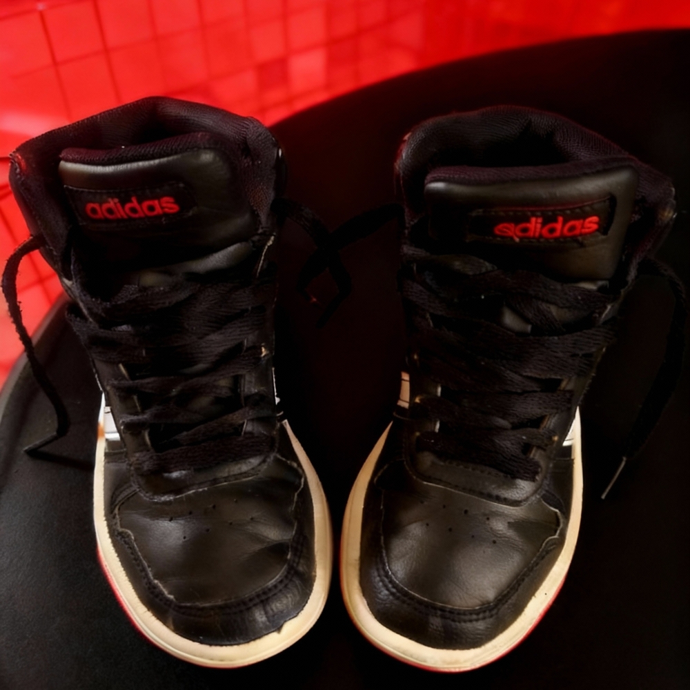Adidas Kids Black and Red Sneakers
